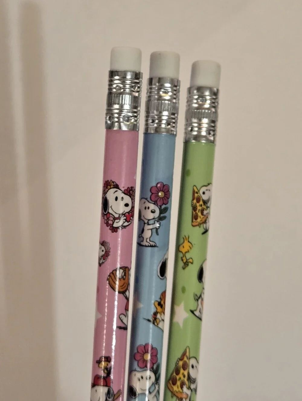 Snoopy Character Pencil Set - Pastel Green Blue Pink